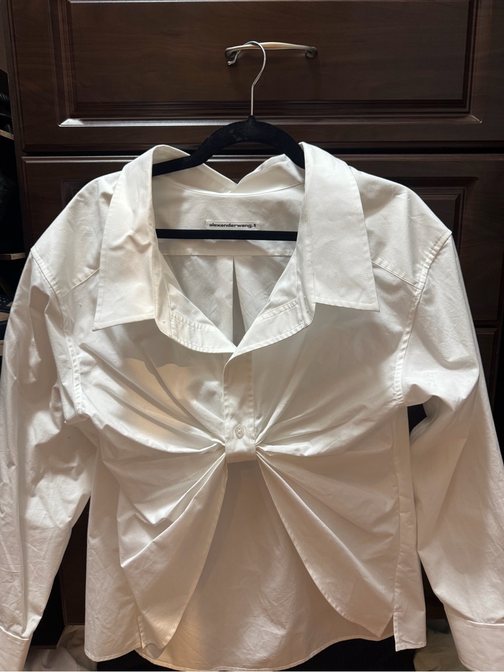 Alexander Wang White Twisted-Knot Button Down Shirt
